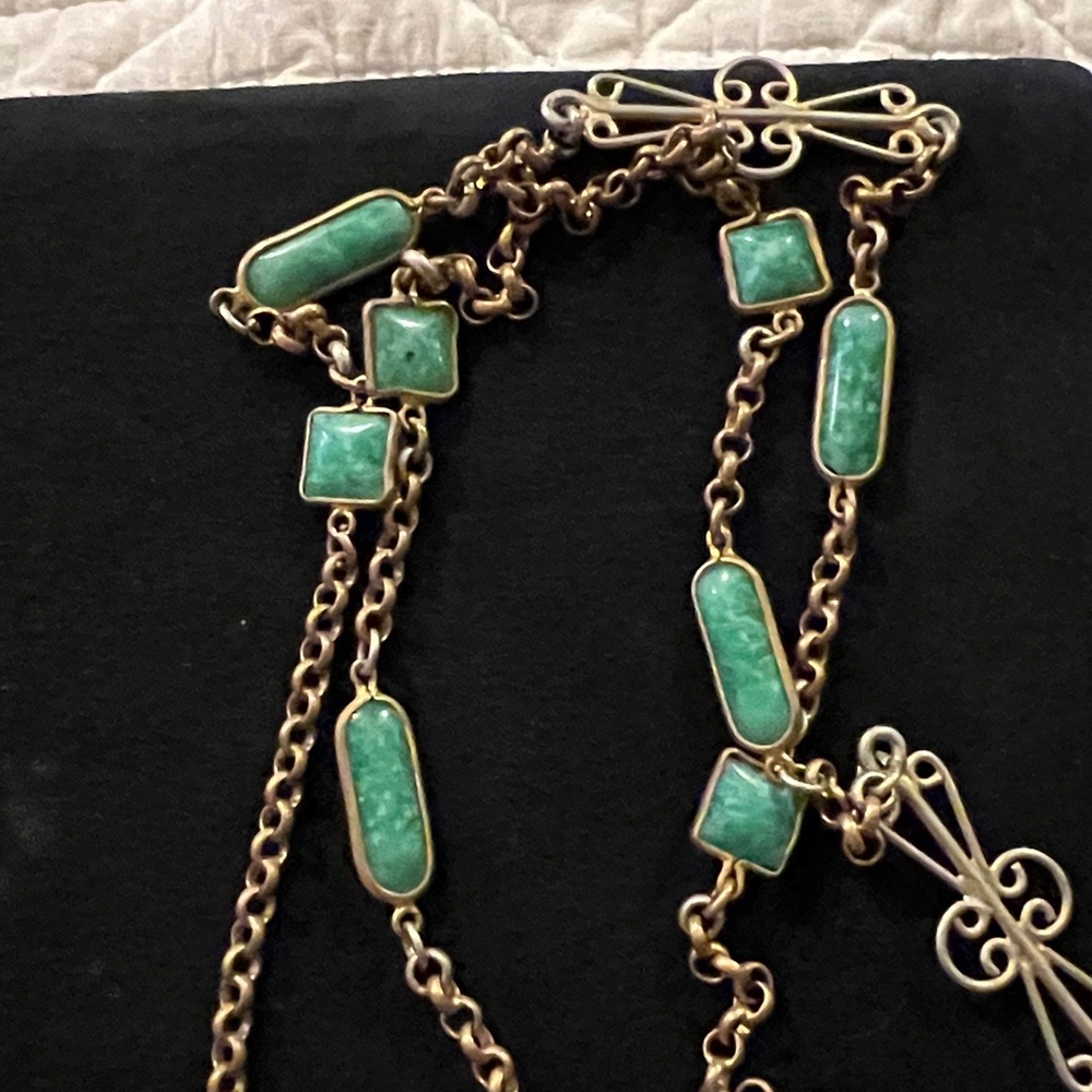 Antique Art Deco Peking glass necklace 24” - Picture 5 of 6